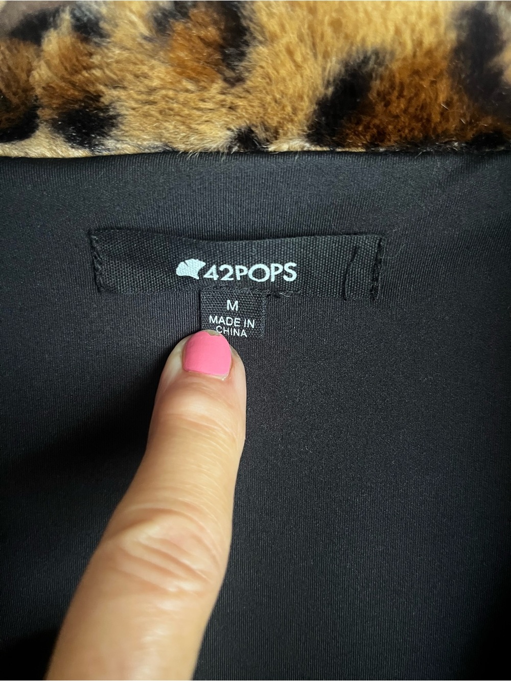 Leopard Print Teddy Coat - Brown Faux Fur Jacket - Picture 5 of 5